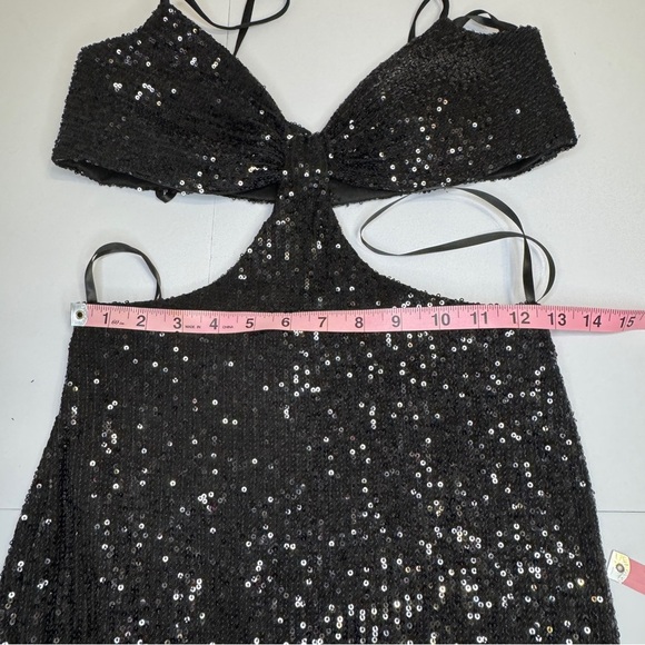 IEENA for Mac Duggal Black Sequin Cutout Gown Size 2 NWT - Picture 8 of 16